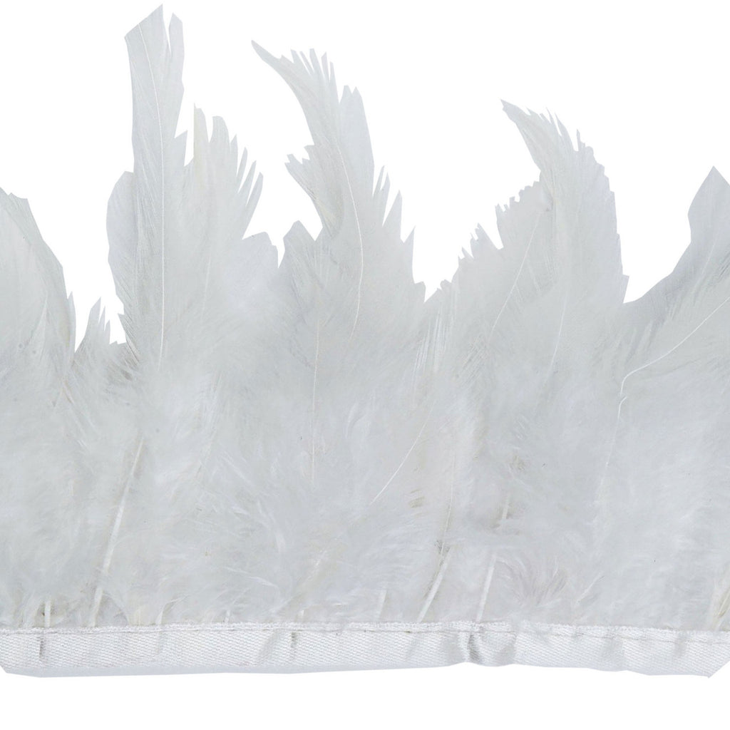 Rooster Feather Fringe for Costume - White