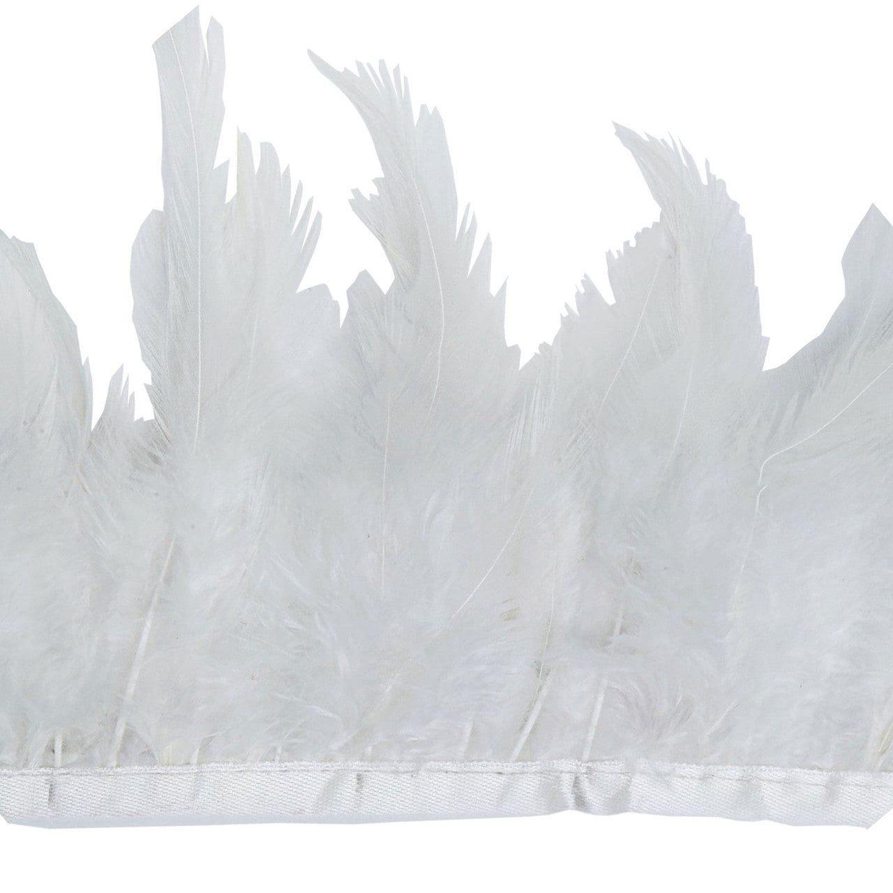 Rooster Feather Fringe for Costume - White