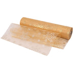 25m x 29cm Organza Roll - Gold Snow Flake Print