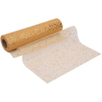 25m x 29cm Organza Roll - Gold Glitter Mesh