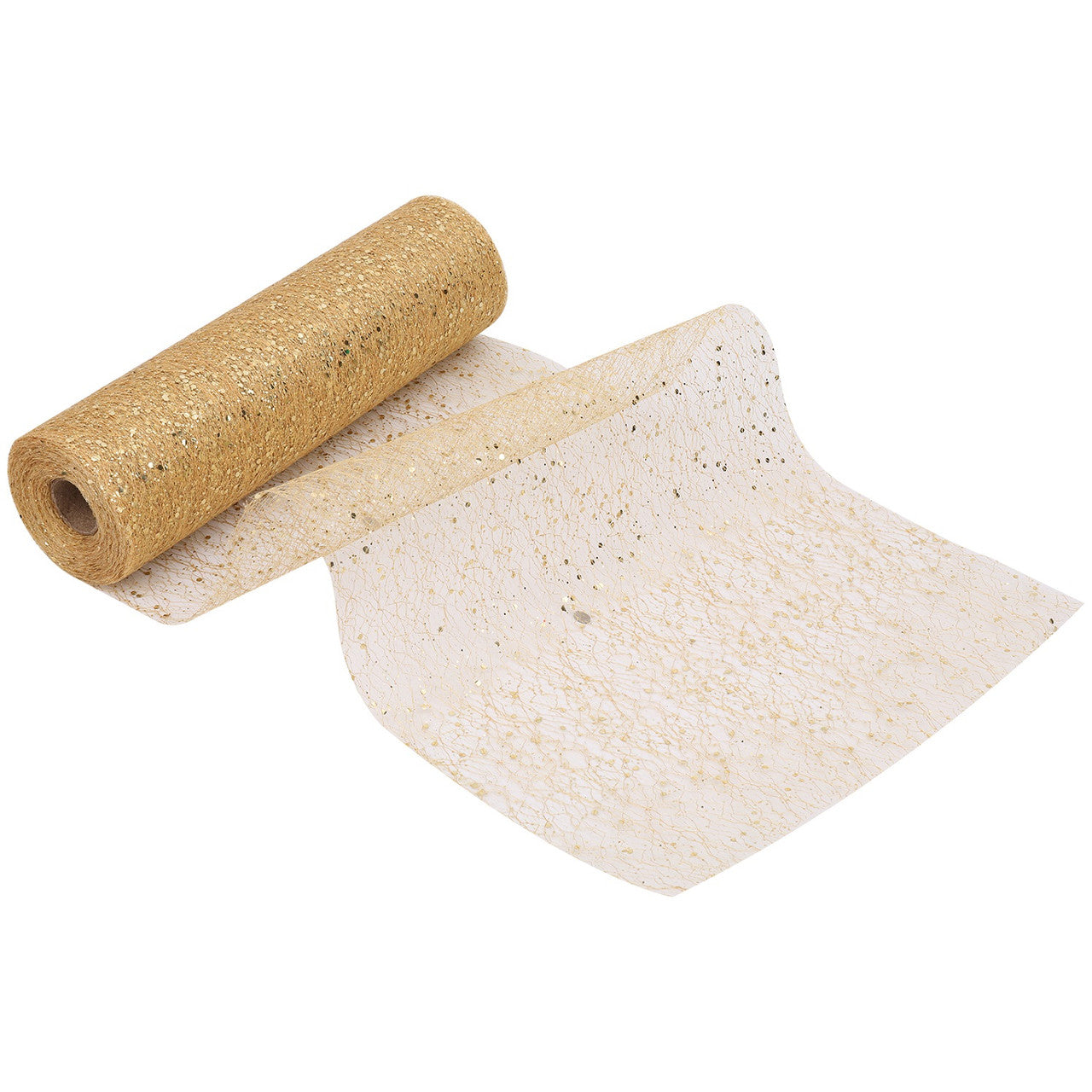 25m x 29cm Organza Roll - Gold Sparkle Glitter Sequin