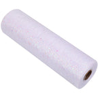25m x 29cm Organza Roll - White Sparkle Glitter Sequin