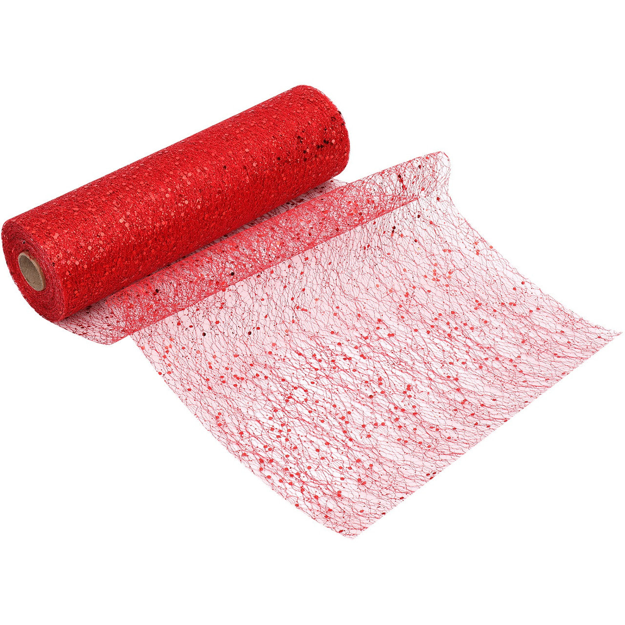 25m x 29cm Organza Roll - Red Sparkle Glitter Sequin