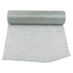 25m x 29cm Organza Roll - White Flocked Design
