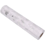25m x 29cm Organza Roll - Silver Xmas Tree Print