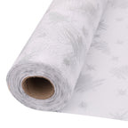 25m x 29cm Organza Roll - Silver Xmas Tree Print