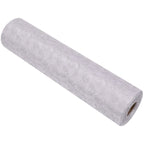 25m x 29cm Organza Roll - Silver Flocked Swirl Design Print
