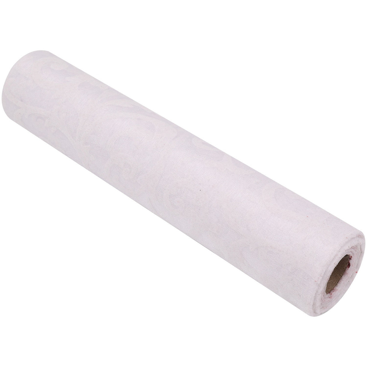25m x 29cm Organza Roll - White Large Flocked Design Print