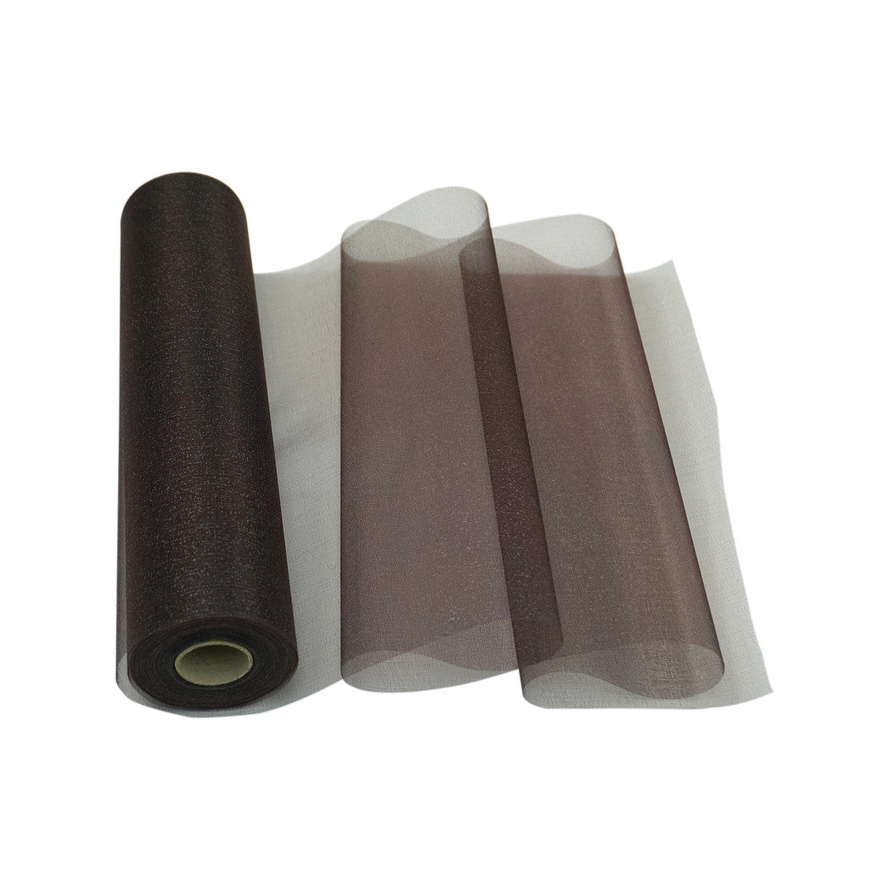 25m x 29cm Organza Sheer Roll - Dark Brown