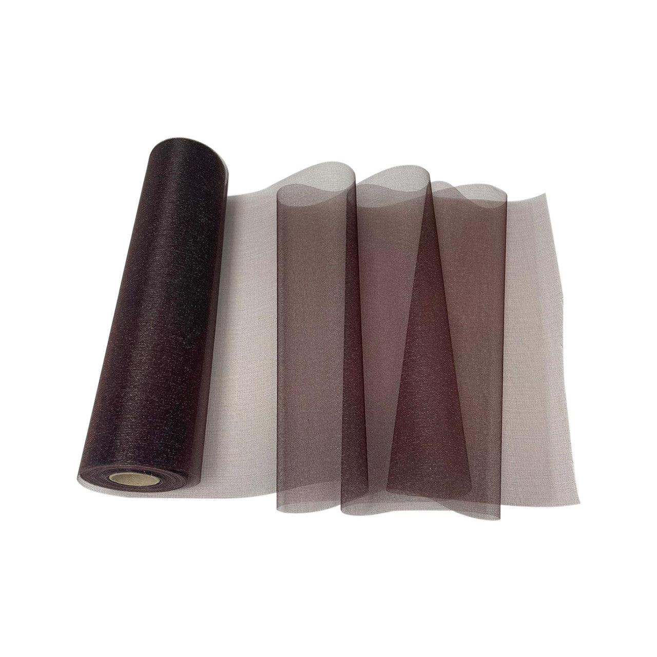 25m x 29cm Organza Sheer Roll - Dark Brown