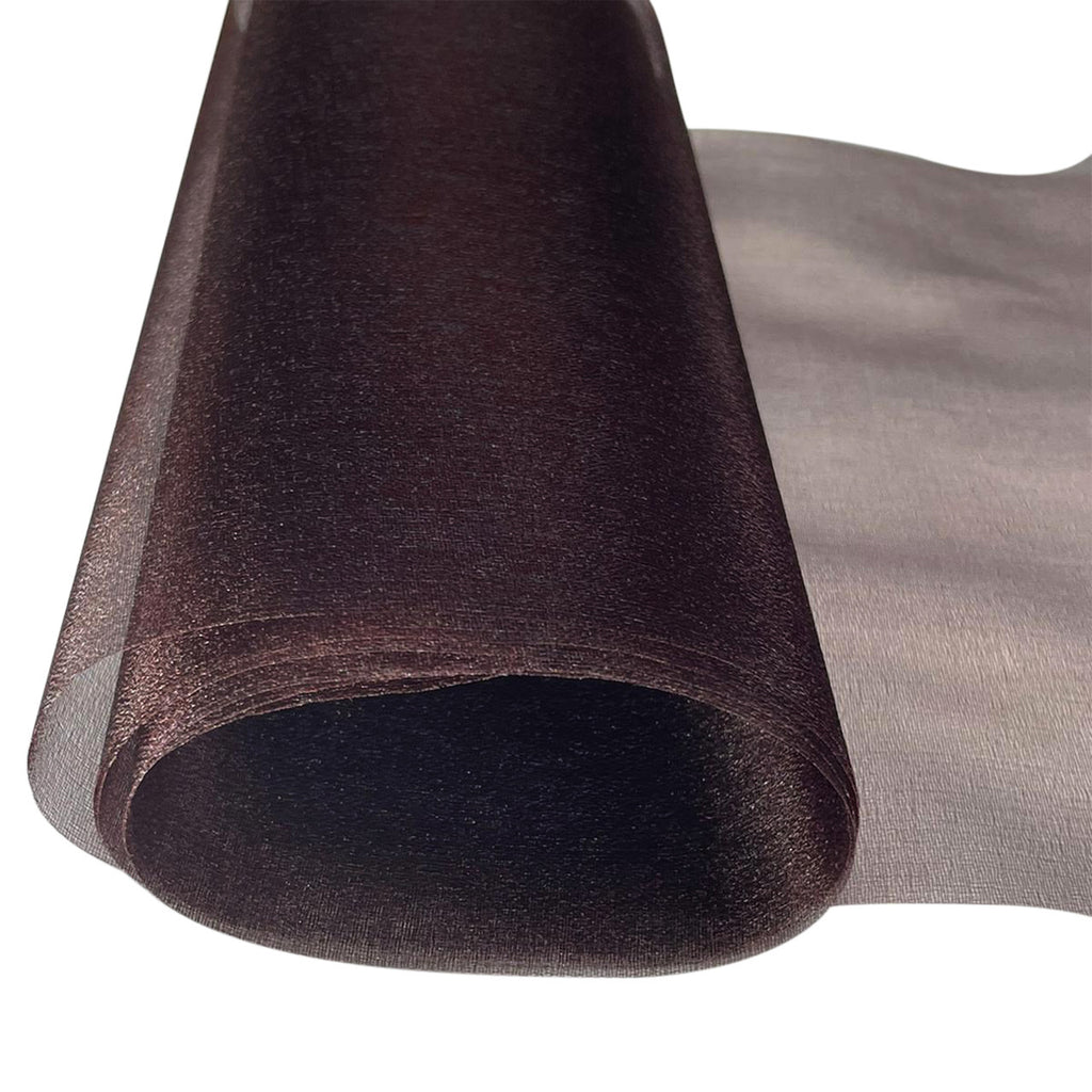 25m x 29cm Organza Sheer Roll - Dark Brown