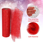 Organza Rolls - Sparkle Glitter Sequin - 29cm x 25m - (Pack of 3) - Gold, Silver, Red