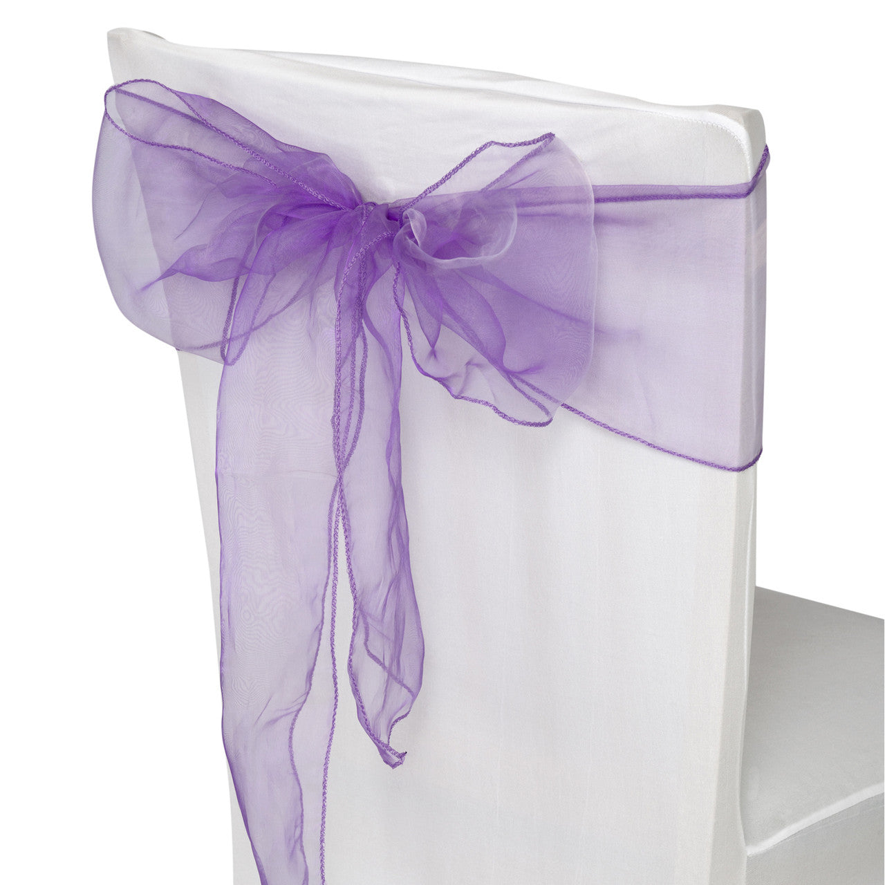 7" x 108" Organza Chair Sash - Dark Purple