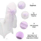 7" x 108" Organza Chair Sash - Light Lilac Purple