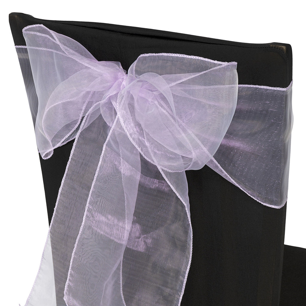 7" x 108" Organza Chair Sash - Light Lilac Purple