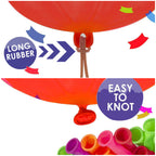 12" Plain Assorted Balloons with Elastic Bands - 50pcs