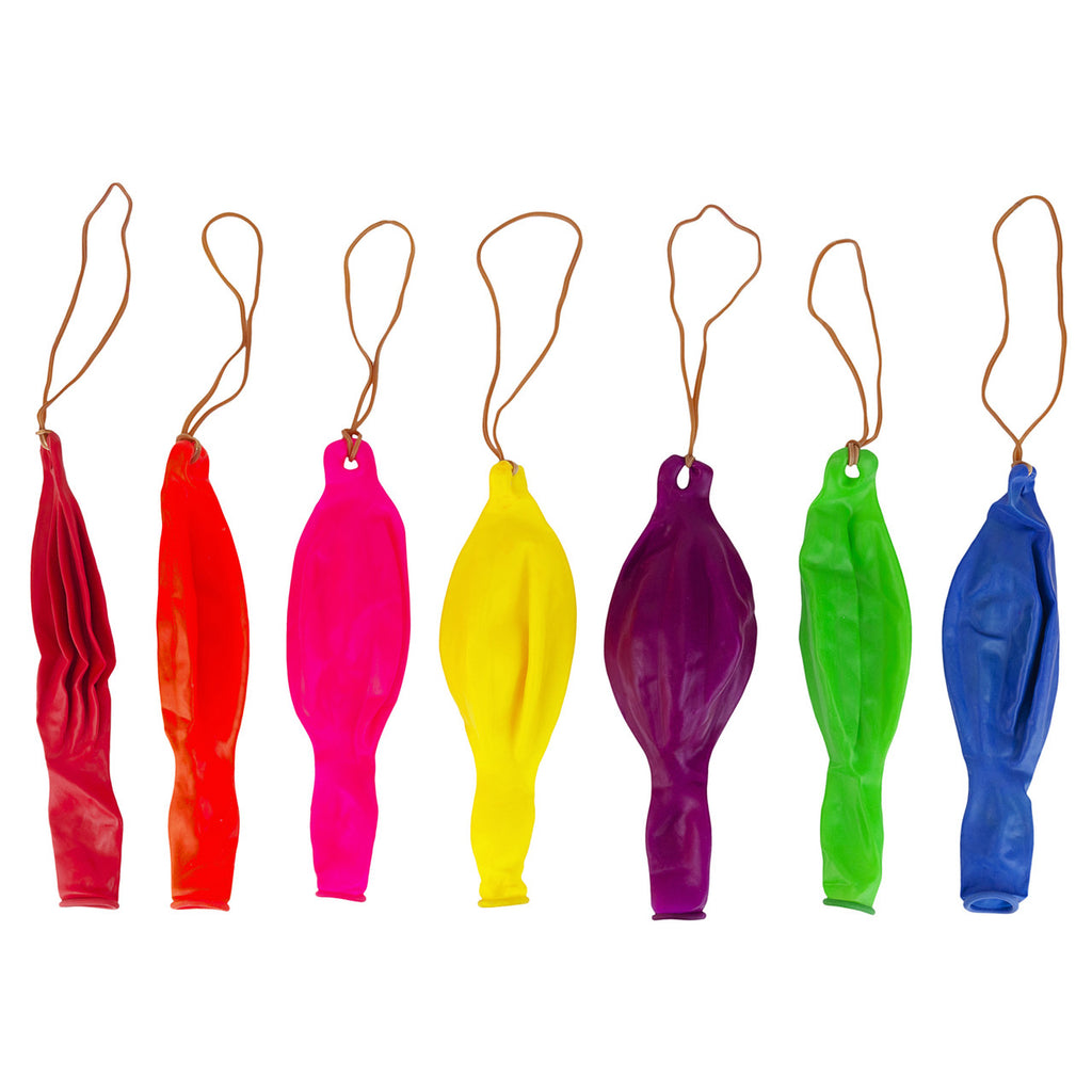12" Plain Assorted Balloons with Elastic Bands - 50pcs