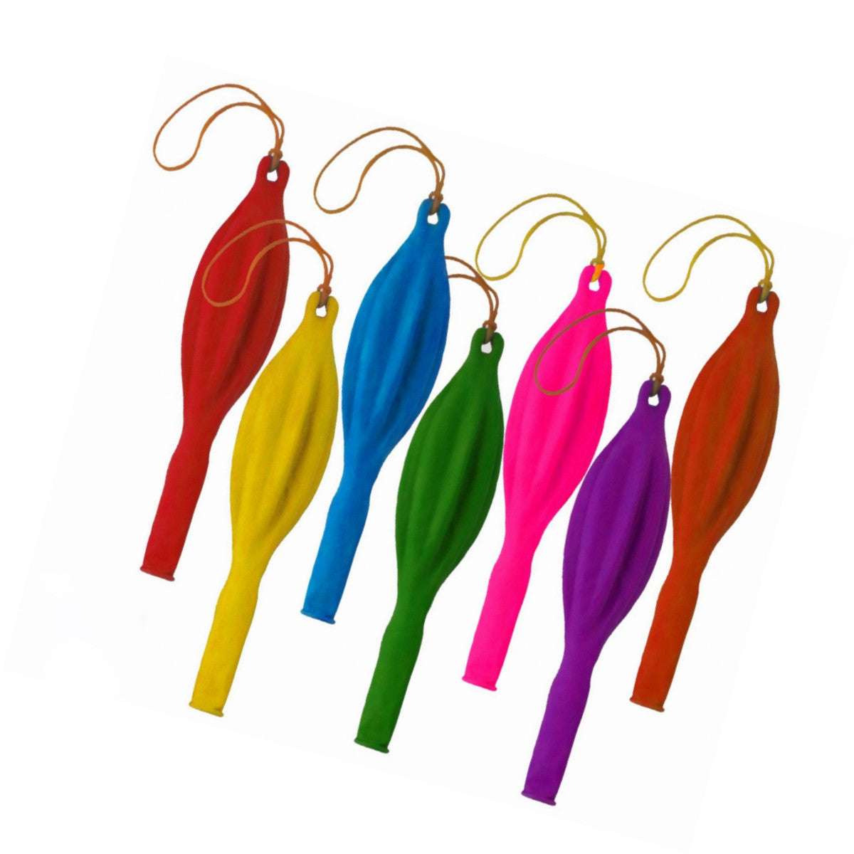 12" Plain Assorted Balloons with Elastic Bands - 50pcs