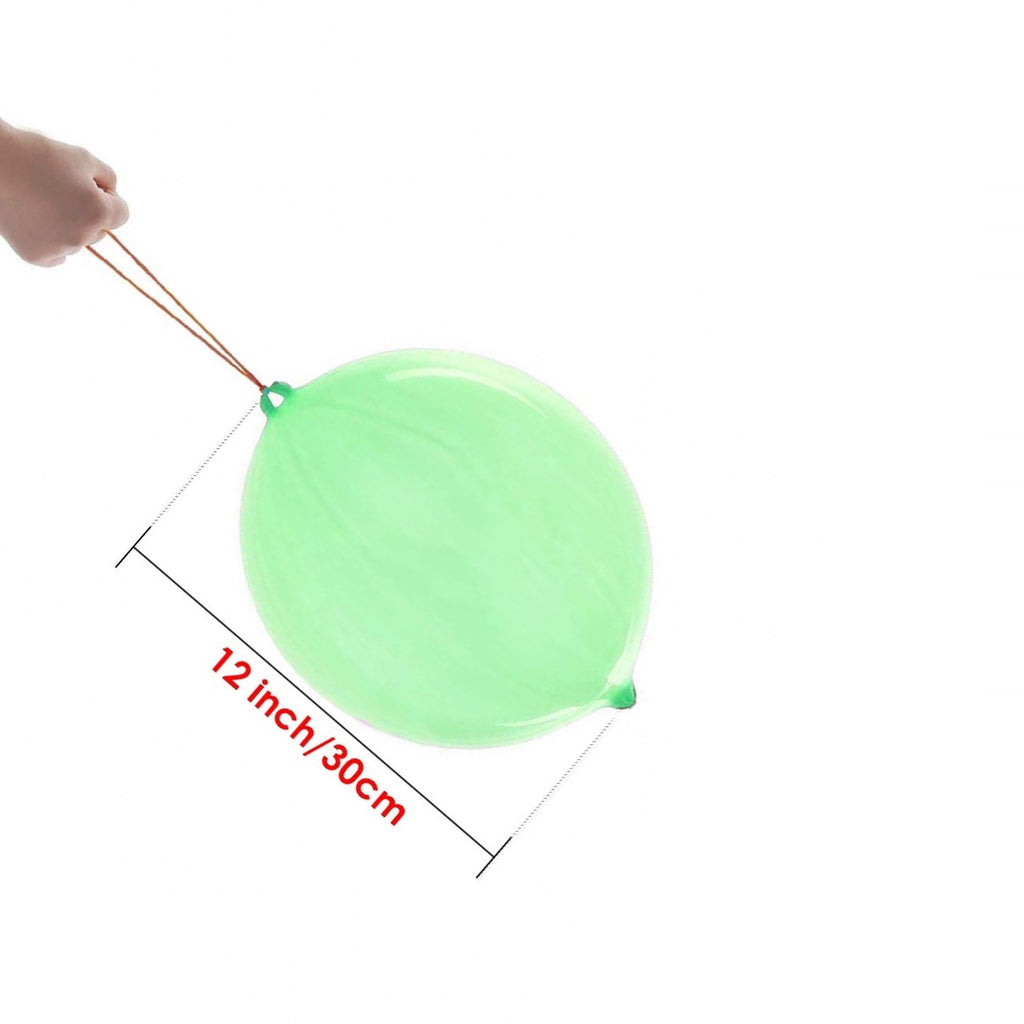 12" Plain Assorted Balloons with Elastic Bands - 50pcs