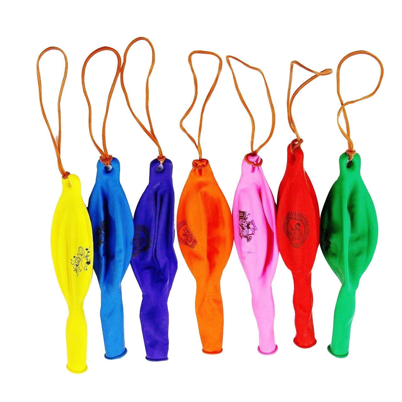 12" Printed Assorted Balloons with Elastic Bands - 50pcs