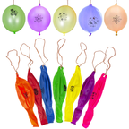 12" Printed Assorted Balloons with Elastic Bands - 50pcs