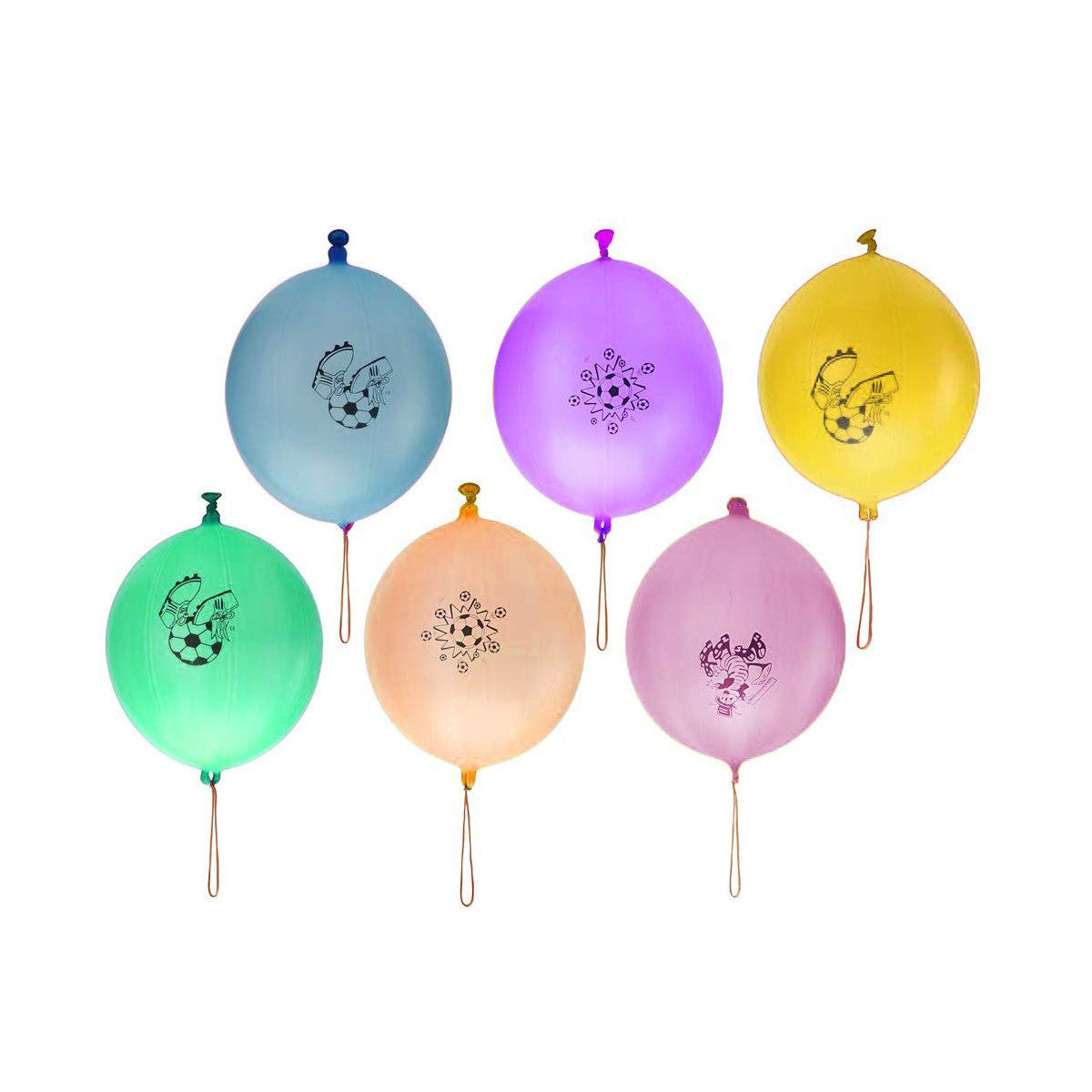 12" Printed Assorted Balloons with Elastic Bands - 50pcs