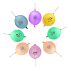 12" Printed Assorted Balloons with Elastic Bands - 50pcs