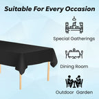 Plastic Table Cloth And Red Satin Runner Set  - 2Pcs