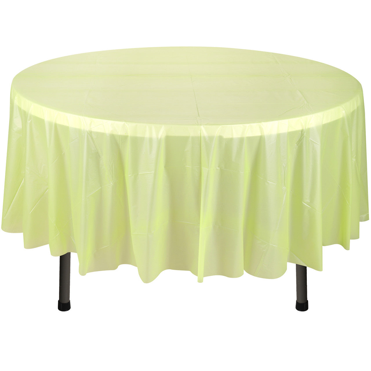 84" Plastic Round Tablecloth - Apple Green