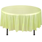 84" Plastic Round Tablecloth - Apple Green