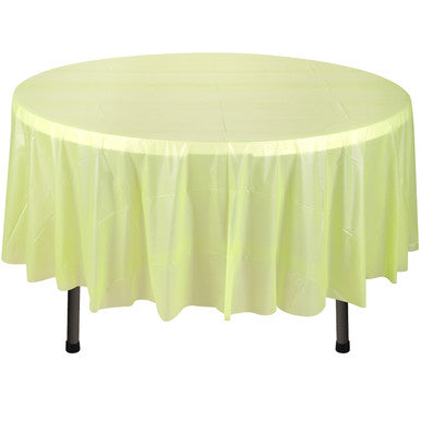 84" Plastic Round Tablecloth - Apple Green