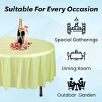 84" Plastic Round Tablecloth - Apple Green