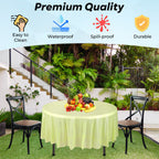 84" Plastic Round Tablecloth - Apple Green