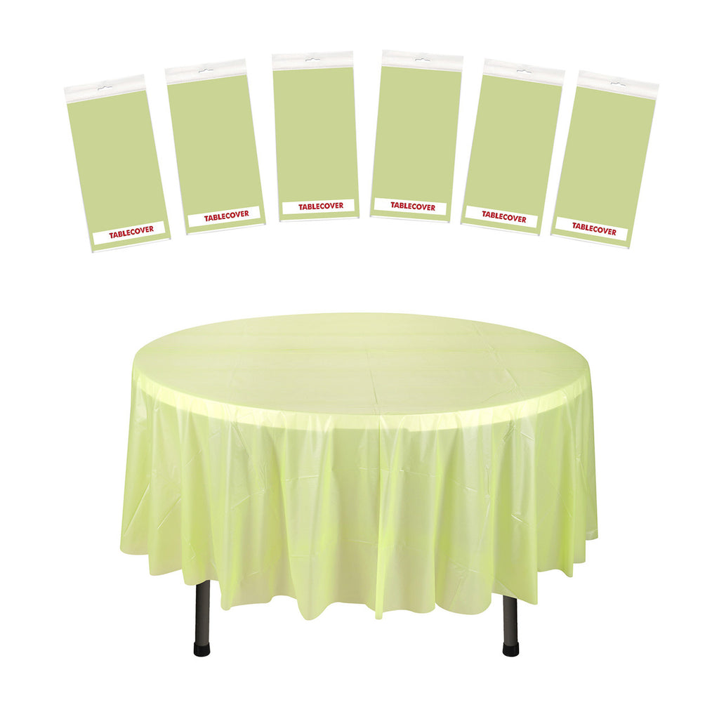 84" Plastic Round Tablecloth - Apple Green