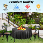 84" Plastic Round Tablecloth - Black