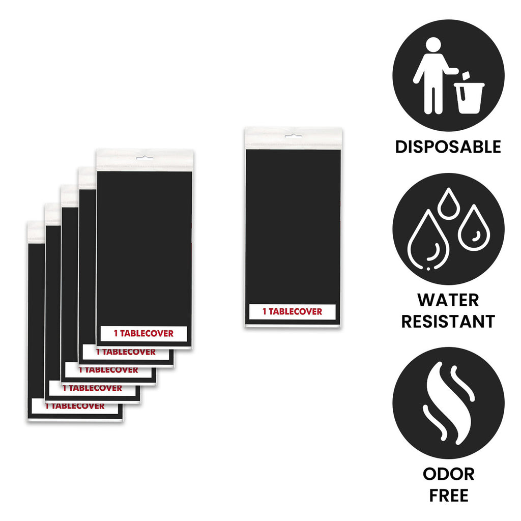 84" Plastic Round Tablecloth - Black