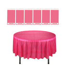 84" Plastic Round Tablecloth - Hot Pink
