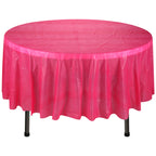 84" Plastic Round Tablecloth - Hot Pink