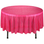 84" Plastic Round Tablecloth - Hot Pink