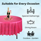 84" Plastic Round Tablecloth - Hot Pink