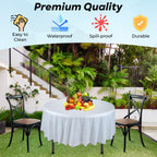 84" Plastic Round Tablecloth - Light Blue
