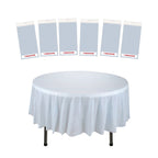 84" Plastic Round Tablecloth - Light Blue