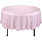 84" Plastic Round Tablecloth - Light Pink