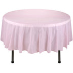 84" Plastic Round Tablecloth - Light Pink