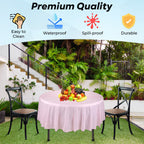 84" Plastic Round Tablecloth - Light Pink