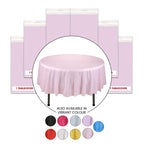 84" Plastic Round Tablecloth - Light Pink