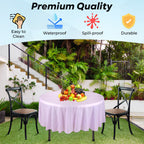 84" Plastic Round Tablecloth - Light Purple