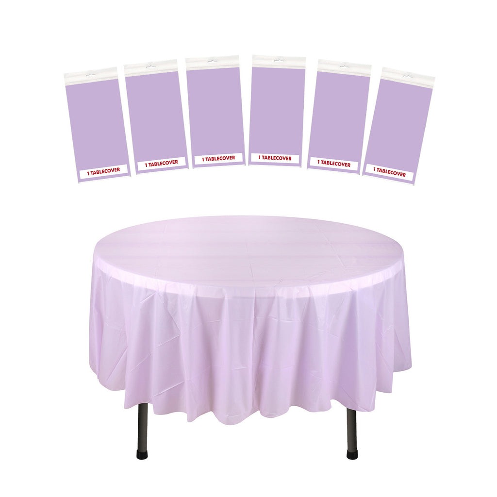 84" Plastic Round Tablecloth - Light Purple