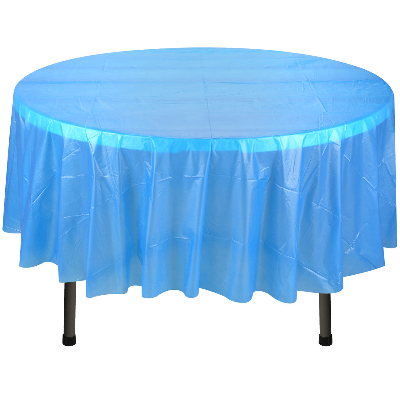 84" Plastic Round Tablecloth - Royal Blue