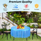 84" Plastic Round Tablecloth - Royal Blue